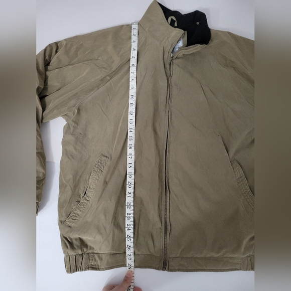 Cherokee Mens Khaki Worker Farmcore Chore Fleece Lined Rustic Bomber Jacket - Picture 4 of 11